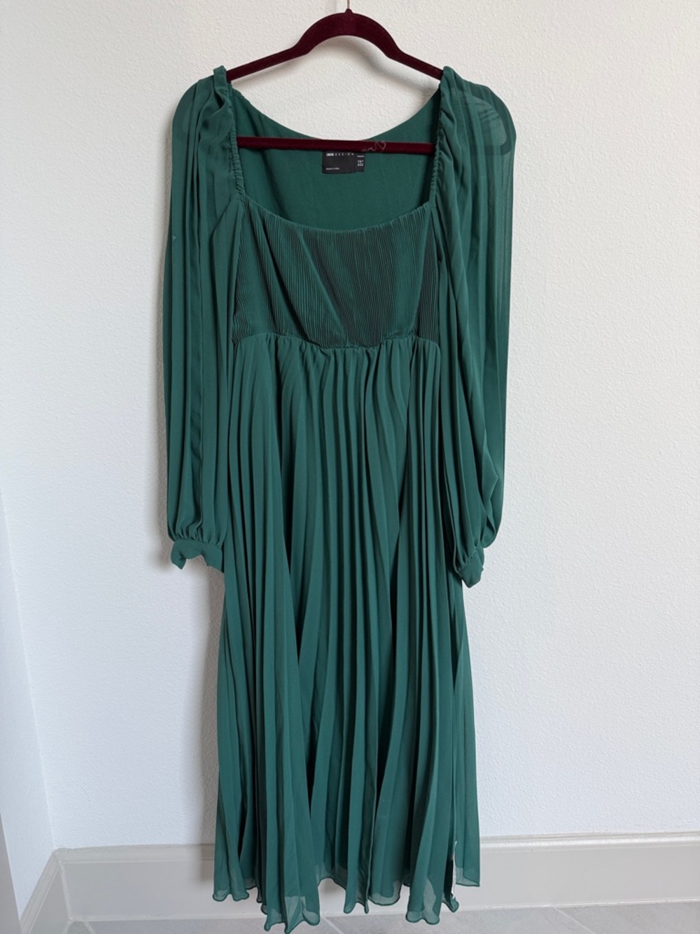 ASOS Emerald Green Pleated Maxi Dress